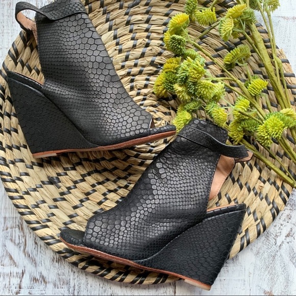 Joie Shoes - Joie Windsor textured mule open toe wedges 5